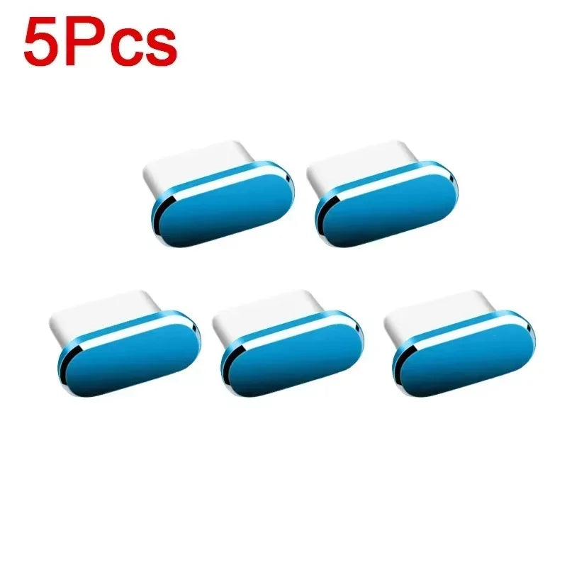 Type C Metal Dust Plugs for iPhone 16/16Pro 15/15Pro Max/15Plus - Cellphone Type C USB Charging Port Protector Caps 5/1PCS