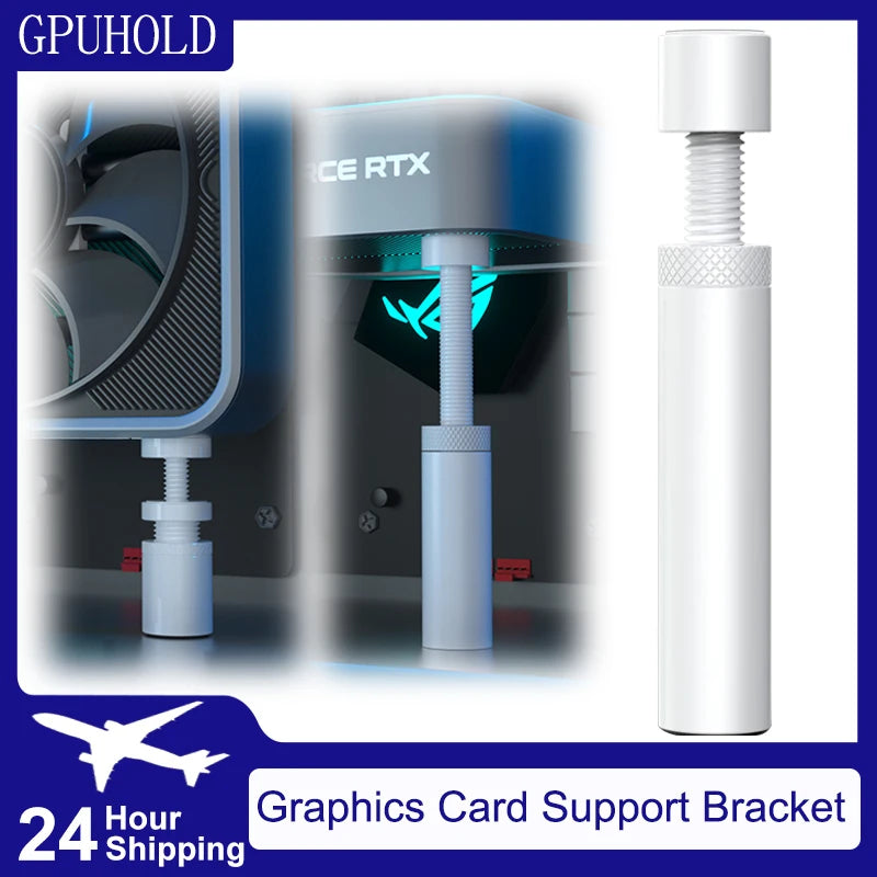 GPUHOLD White Graphics Card GPU Support Bracket Video Card Sag Holder Bracket GPU Holder Anti Sag Stand Aluminum Holder 27-120mm