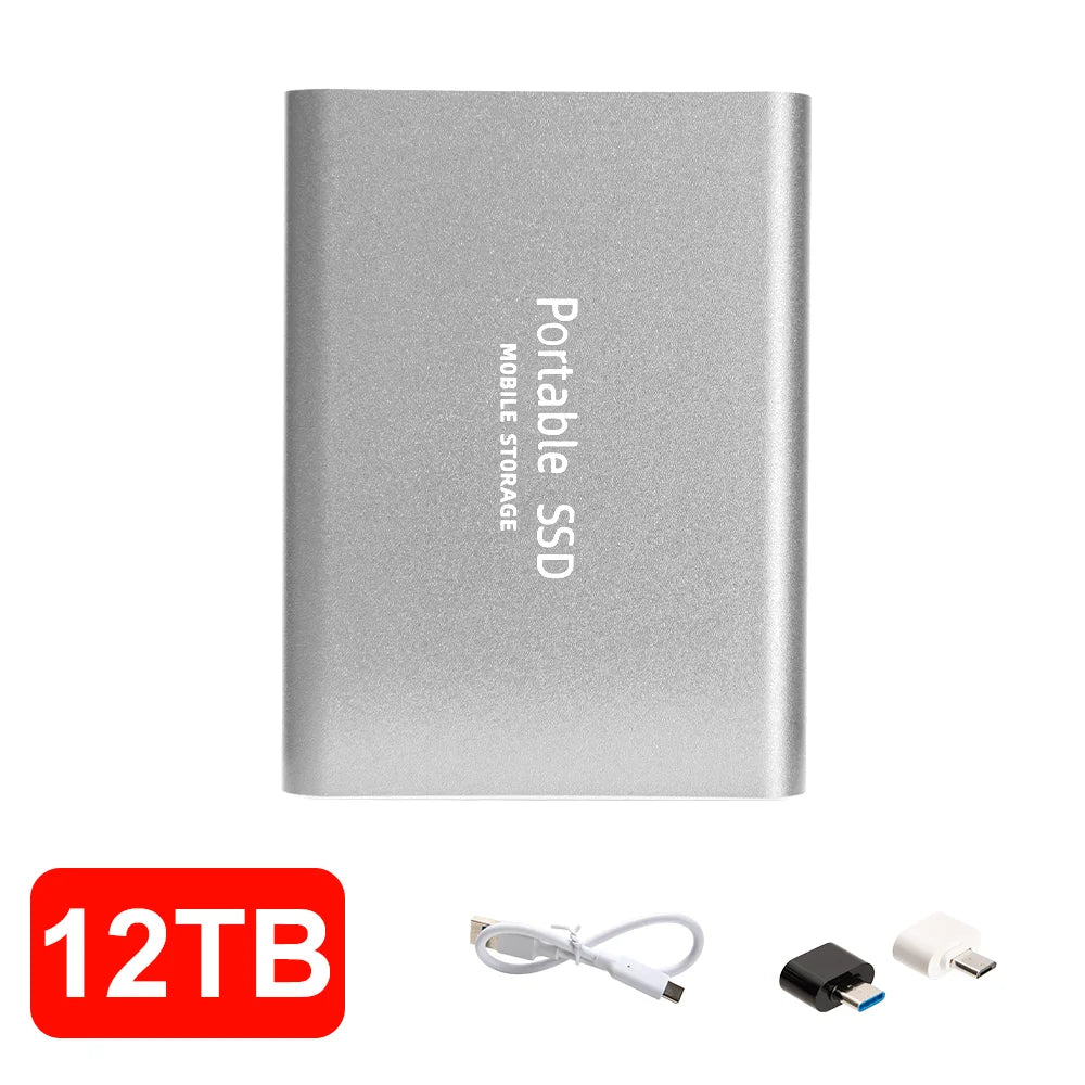 12TB External SSD Portable USB C Solid State Drive Ultra Thin Powerful Performance Game File Storage