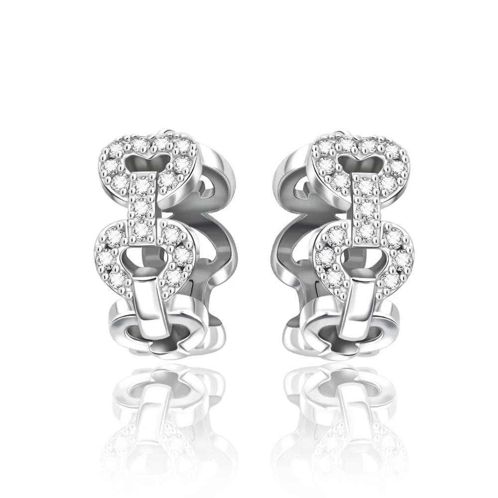 925 Sterling Silver 2026 New Earrings Sparkling Zircon Studs, 3 Color Gold/Rose Gold/Silver Fashion Accessory For Daily Use