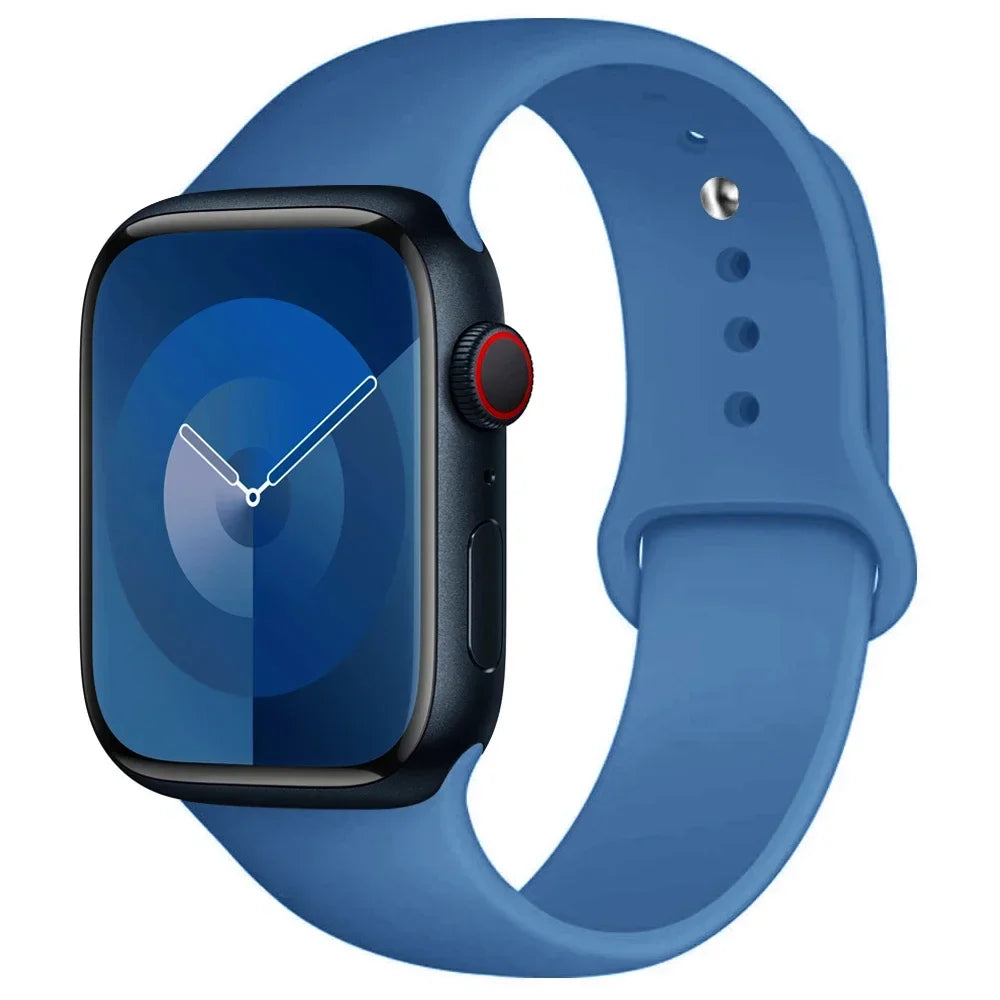 Silicone Band For Apple Watch strap 44mm 45mm 40mm 41mm 42-46mm 49mm sport bracelet iwatch series 11-10-9-8 7 6 5 4 SE-Ultra 2/3