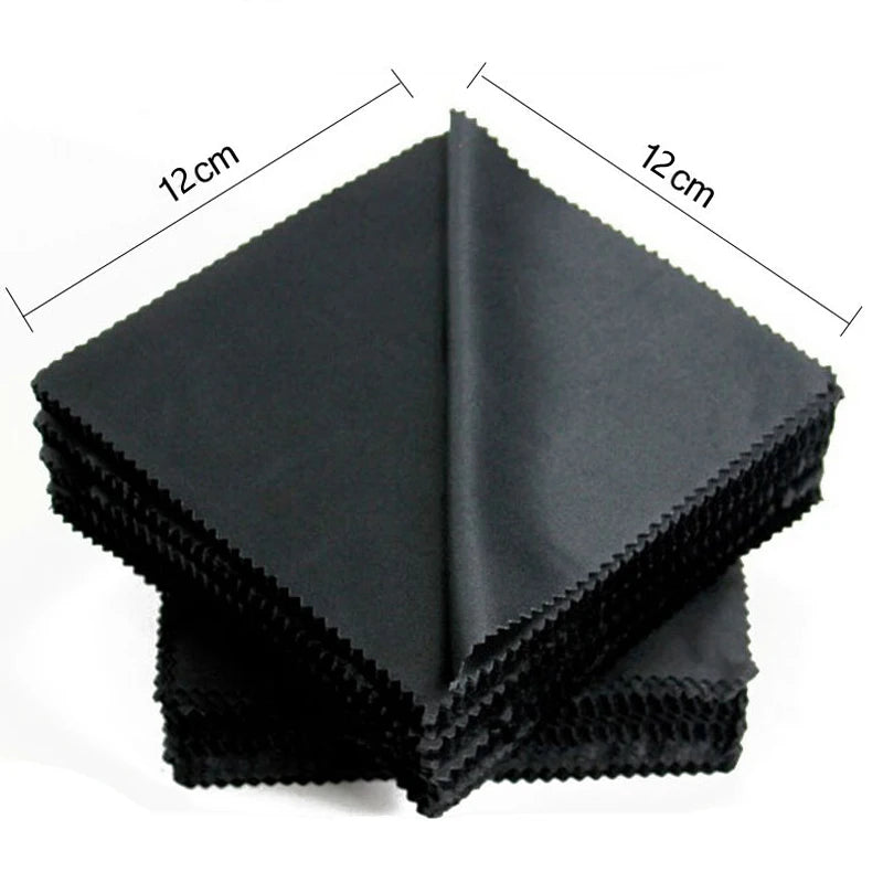 1/20/100/300 pcs/lot Black Microfiber Sunglasses Eyeglasses Cleaning Cloth 13*13cm Glasses Eyewear Clean Lens Cloth Accessories
