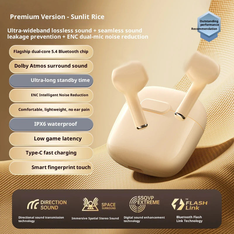 Original Lenovo Bluetooth 5.0 TWS Wireless Earphones Human Ear Design Headset Simple Operation Easy to Grasp Headphones