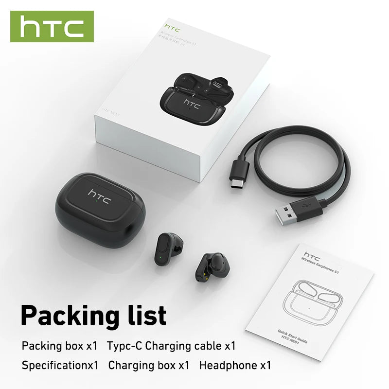 Ai Translation Bluetooth Headphones HTC Wireless Earphones Comfortable Earbuds Clear Sound Quality Earpiece Noise Cancelling Mic