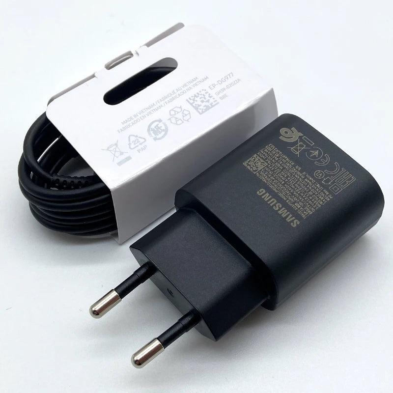 Samsung 25W Super Fast Charger Usb Type C Cargador Adapter For Galaxy S24 S23 S20 S21 S22 Plus A54 A34 Adapter Z Flip Fold 5 6 4