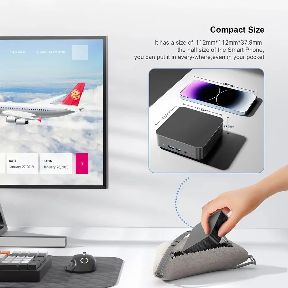 Mini PC Windows 11 Pro Intel Core i9 8950HK/ Intel Core i3 6100U Windows 11 Pro UHD Graphics  16GB LPDDR4 1/2TB M.2 SSD WiFi 6+BT5.2 Desktop PC