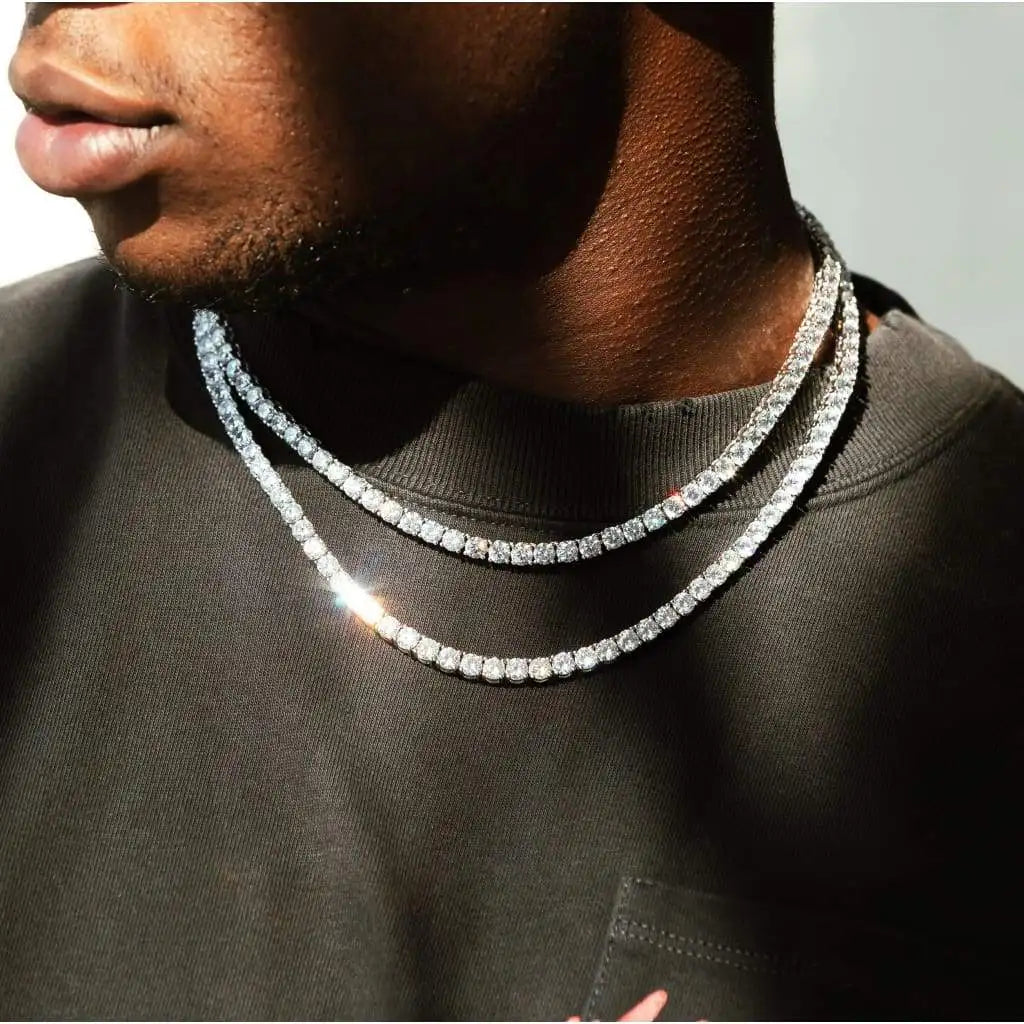 New Classical 4MM Tennis Chain Iced Out Bracelet Necklace Men Fashion Hip-Hop Jewelry Women 8/18/20/24/inch Choker Gift