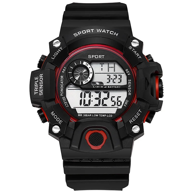 YIKAZE Y73 Men's Watch Digital Sports Electronic Wristwatch Large Dial Multifunctional Waterproof Luminous Alarm Male's Bracelet