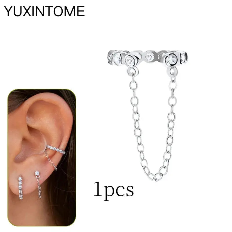 1PC Punk Ear Cuff Plated 24K Gold/925 Silver Conch Clip Earrings For Women Climbers No Piercing Fake Cartilage Earrings