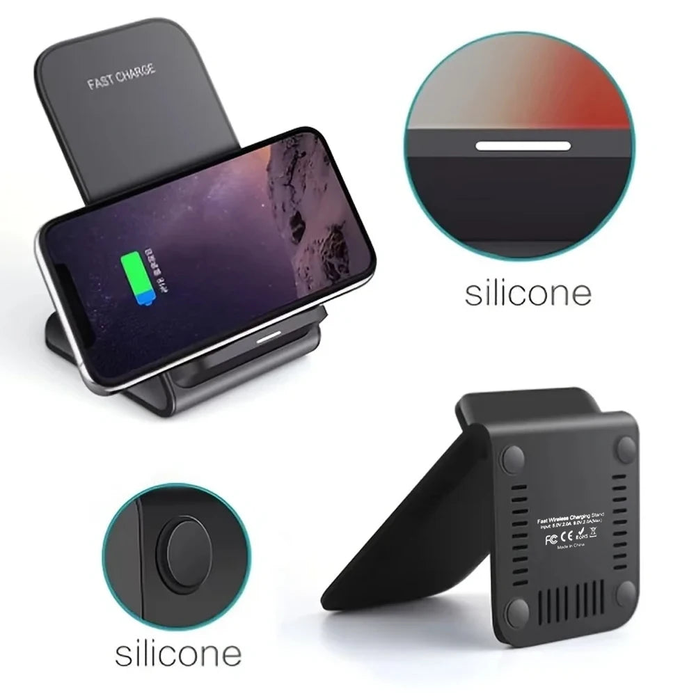 30W Fast Wireless Charger Stand Pad for iPhone 17-11/XR, Samsung Galaxy S25/S26/S21/S20, Xiaomi, Huawei & All Qi-enabled Phones