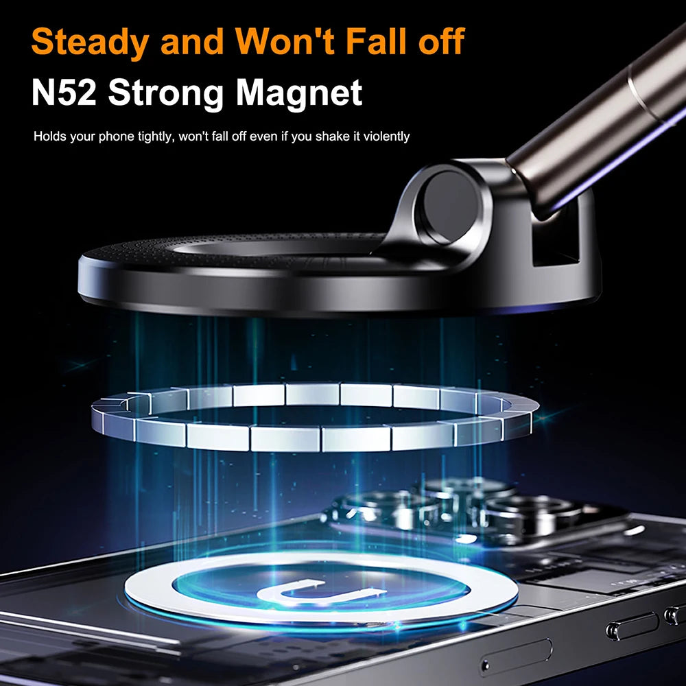 Folding Strong Magnetic Phone Holder 360° Rotation Adjustable Car Phone Stable Support For iPhone Huawei Xiaomi Dashboard Stand
