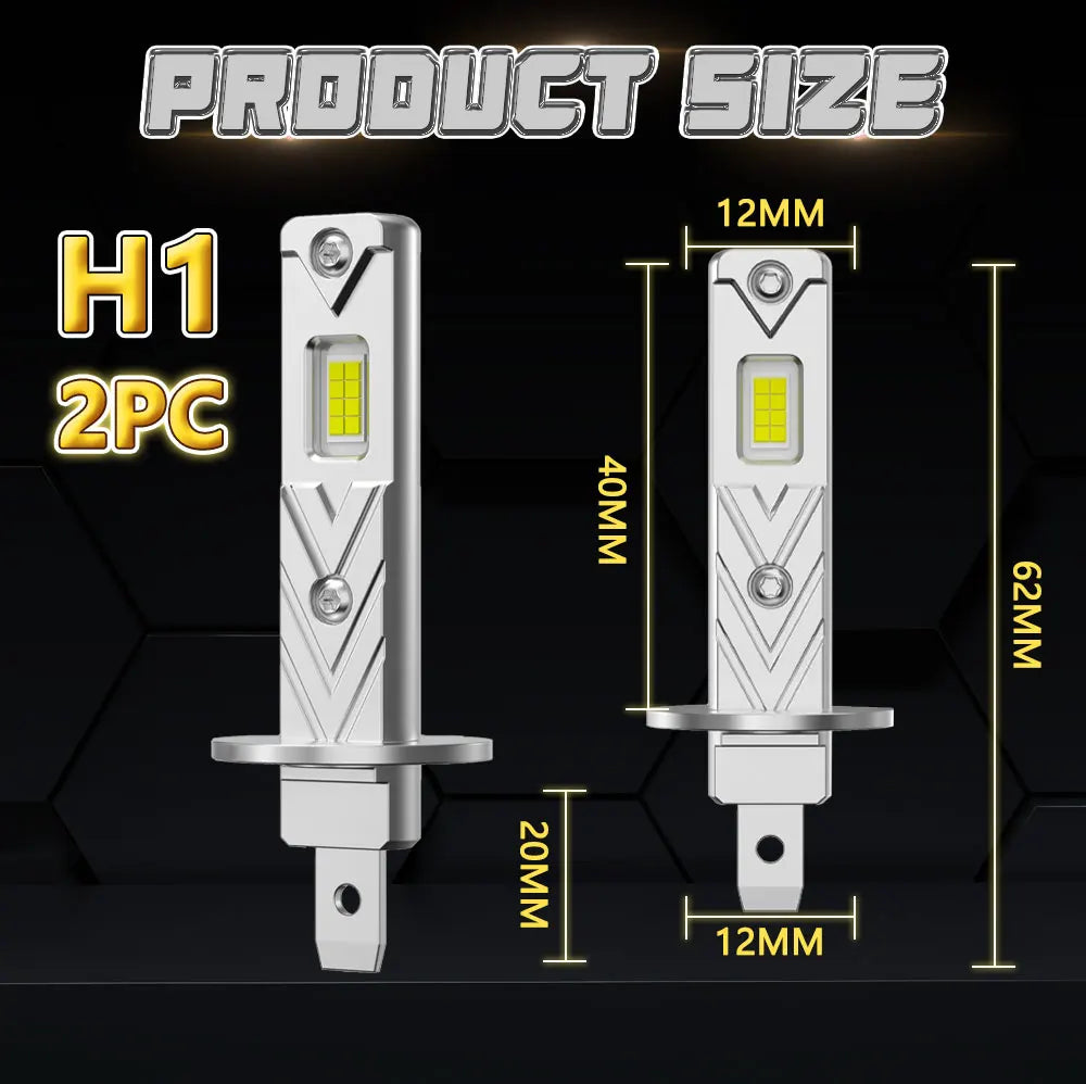 H1 H4 H7 LED Headlight Bulbs CANBUS Led Lights 1:1 Mini Lamp 9084 CSP  Wireless Fog Lamp  Fanless Car LED Plug & Play 6000K 12V