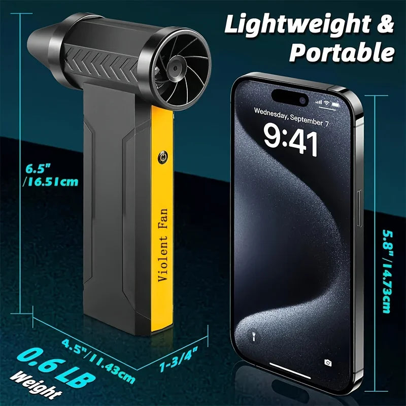 800,000RPM Air Blower Electric Turbo Violent Fan Brushless Motor High-Speed Turbo Fan USB Rechargeable Powerful Air Dust Blower