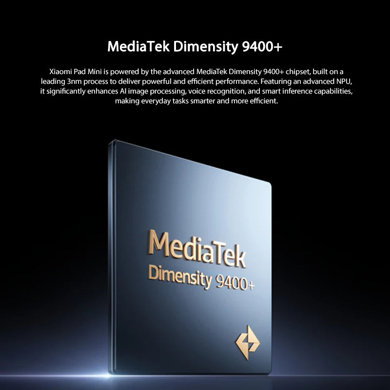 Xiaomi Pad Mini Global Version 7500mAh battery 67W HyperCharge 8.8" 3K ultra-clear display MediaTek Dimensity 9400+