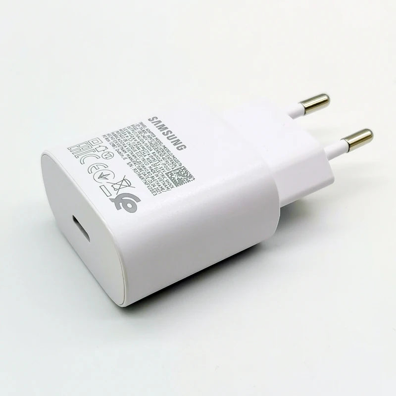 Samsung 25W Super Fast Charger Type C Adapter For Galaxy S24 S23 S20 S21 S22 Plus Note 20 10 A55 A35 A25 A15 Z Flip Fold 6 5 4 3