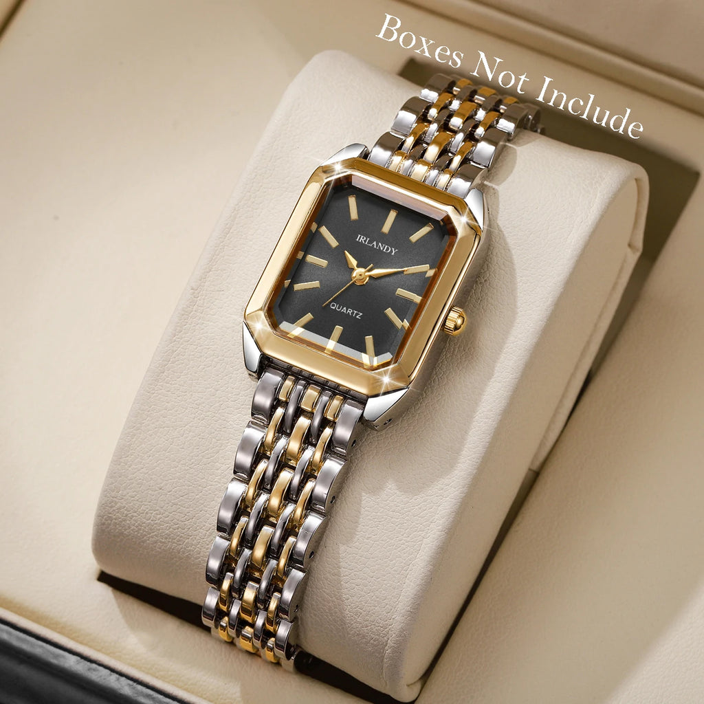 Fashion Rectangle Women Watches Steel Strap Ladies Quartz Wrist Watch Reloj Mujer Girls Clock Gift(Without Box)