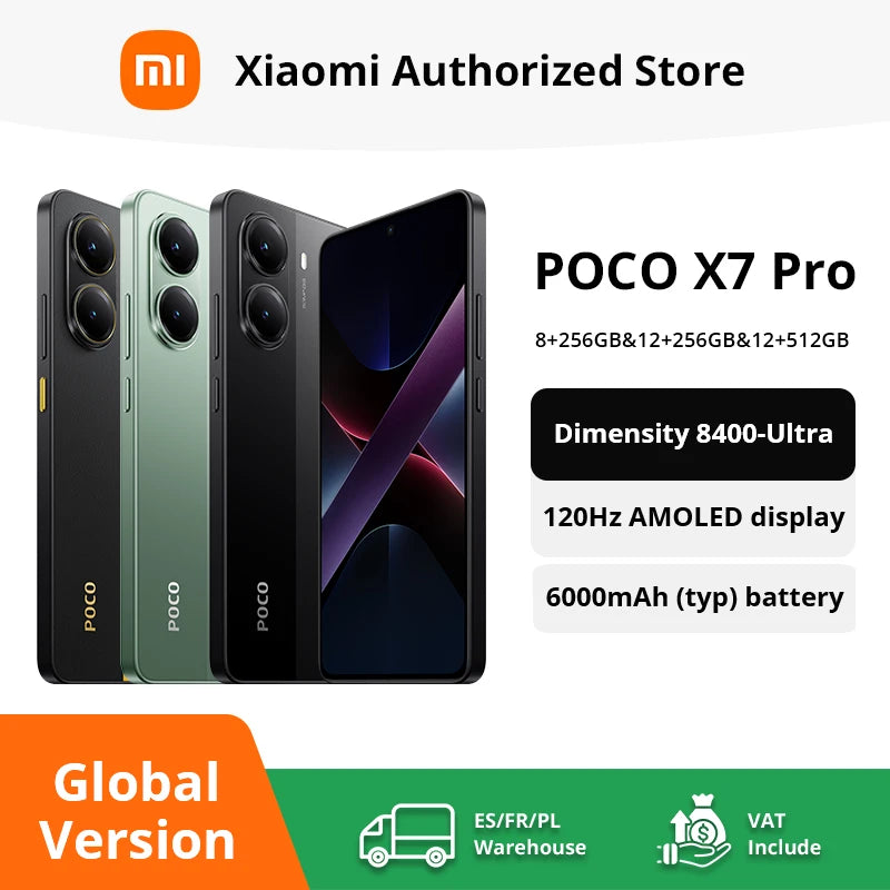 Global Version POCO X7 Pro 5G Smartphone Dimensity 8400-Ultra  6000mAh Battery 50MP Camera NFC IP68 1.5K 120Hz
