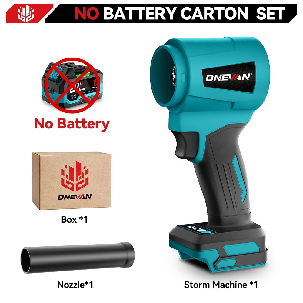 ONEVAN 4000W Brushless Electric Turbo Blower Jet Fan 400M/S 300000RPM Handheld Leaf Dust Blowing Tool For Makita 18V Battery Pin