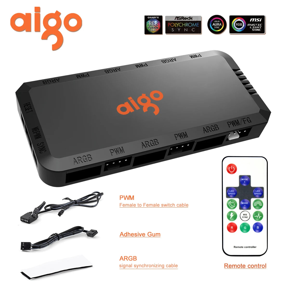 Aigo AR12PRO Computer Case Fan Ventoinha PC 120mm RGB Fan 4pin PWM CPU Cooling Fan 3pin5v Unlimited Space Argb 12cm Ventilador