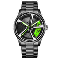 LIGE New Sport 3d Car Wheel Rim Hub Watch Fashionable Rotating Dial Stainless Steel Strap Waterproof Quartz Watches reloj hombre