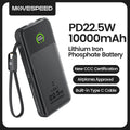【CCC】MOVESPEED P19 Power Bank 10000mAh Built-in USB C Cable Powerbank LFP Battery External Charger for iPhone Xiaomi Samsung