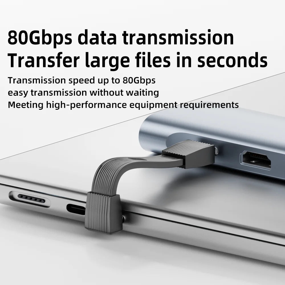 USB 4.0 Type-C to Type-C cable 240W fast charging 80Gbps data transmission 8K60Hz three-dimensional short flexible board cable