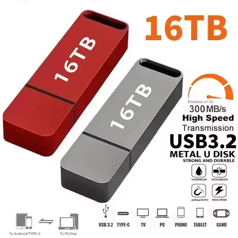 2026 Flash Drive Metal High-Speed Wireless Bluetooth Transmitter USB 16TB 2TB Car Stereo Music Audio Receiver Bluetooth Adapter