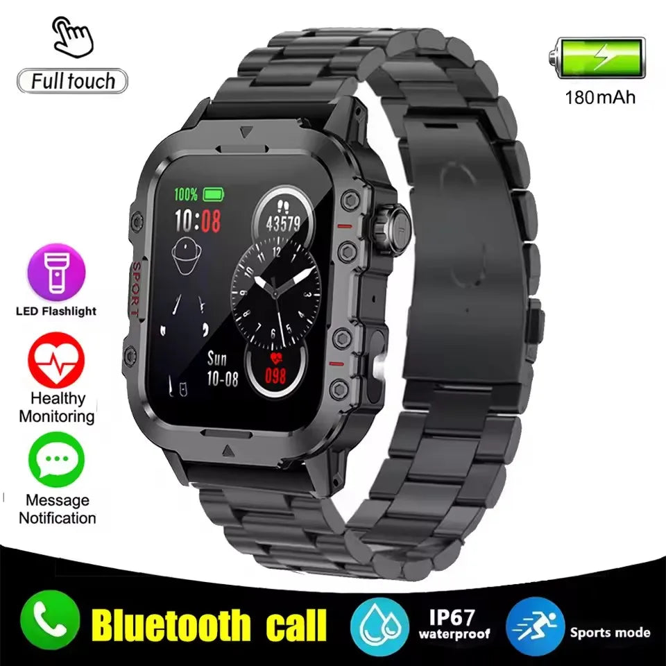 2026 New Military-grade Smart Watch Men GPS Flashlight 3ATM Waterproof Watch Bluetooth Call 100+Sport Outdoor Smartwatch Pk MA27