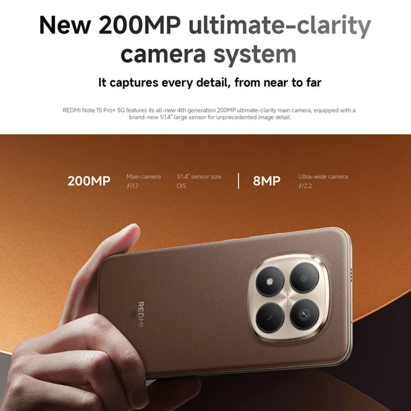 Global Version Xiaomi Redmi Note 15 Pro Plus 5G Smartphone Snapdragon 7s Gen 4 NFC 6500mAh 100W 6.83" CrystalRes AMOLED display