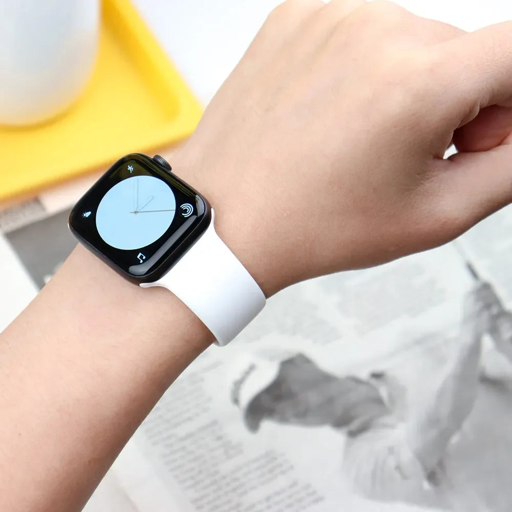 Silicone Band For Apple Watch strap 44mm 45mm 40mm 41mm 42-46mm 49mm sport bracelet iwatch series 11-10-9-8 7 6 5 4 SE-Ultra 2/3