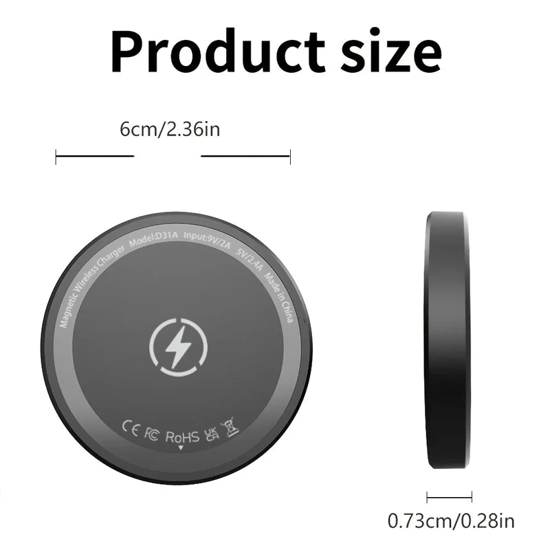 15w Magnetic Wireless Charger Phone Pad For Magsafe iPhone 17 16 15 14 13 12 Pro Max Airpods Pro Magnet Fast Charging Station