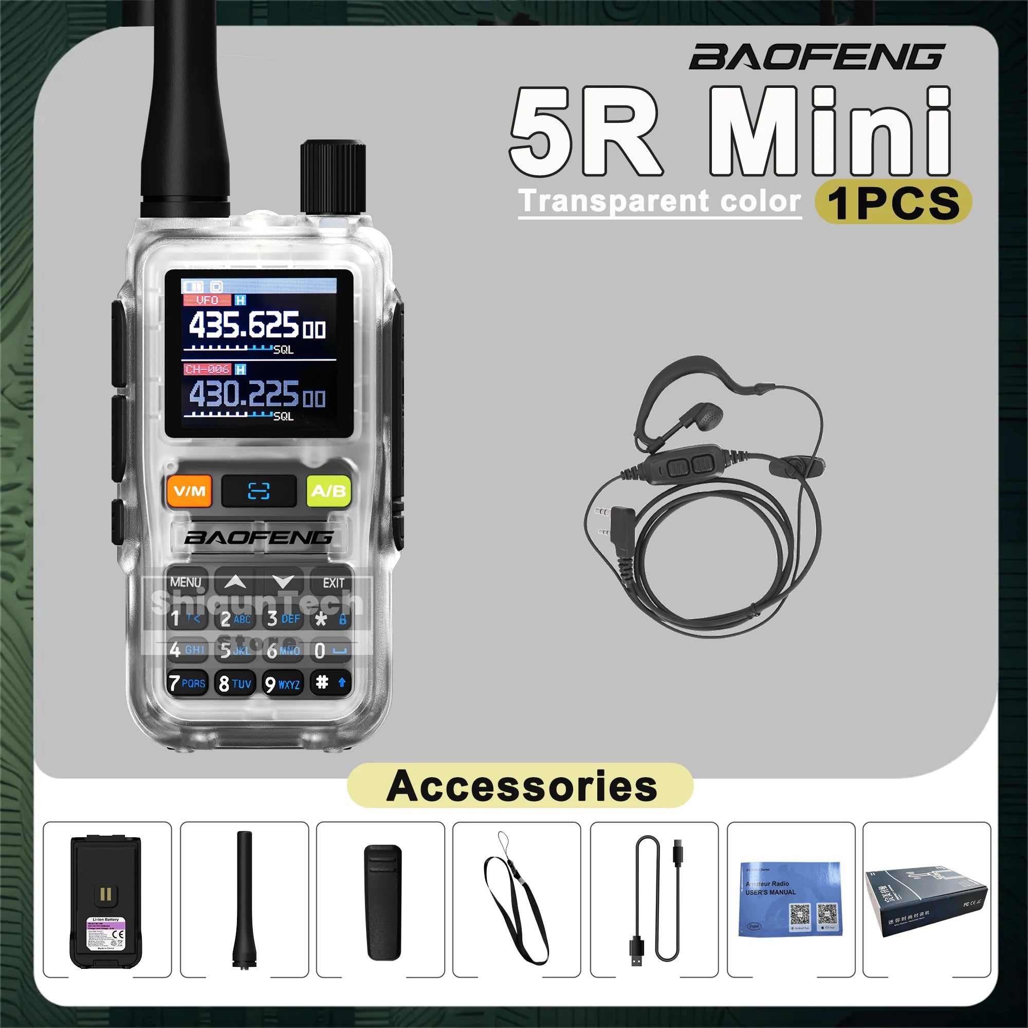 Baofeng UV 5R Mini Walkie Talkie Air Band UHF/VHF Dual Watch Dual PTT Bluetooth Programming Type-C Camping Ham Radio Upgrade 5R