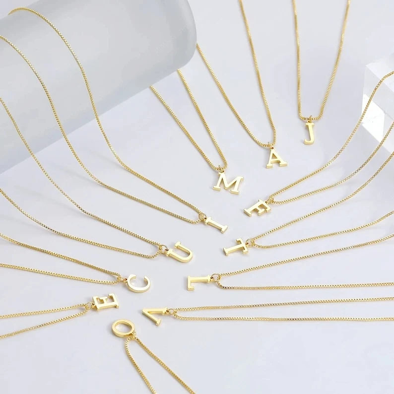 Cazador A-Z Initial Letter Women Necklace Stainless Steel Thin Box Chain Alphabet Pendant Jewelry Birthday Gift 2026 Trend New