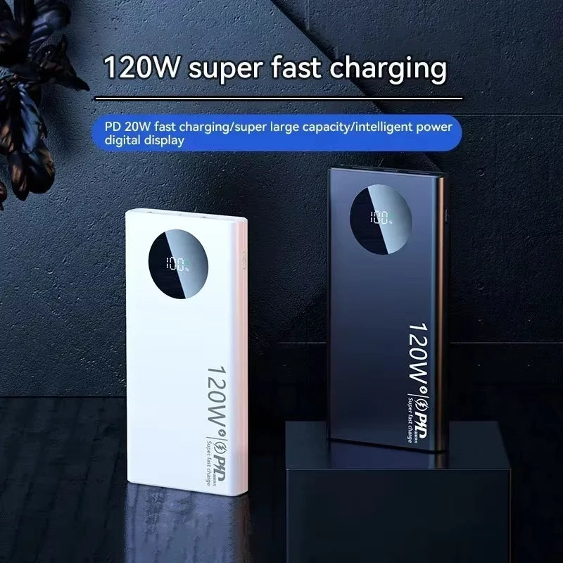 500000mAh Power Bank 120W Super Fast Charging PD20W Dual Way Digital Display Airplane Safe CCC For iPhone Samsung Xiaomi