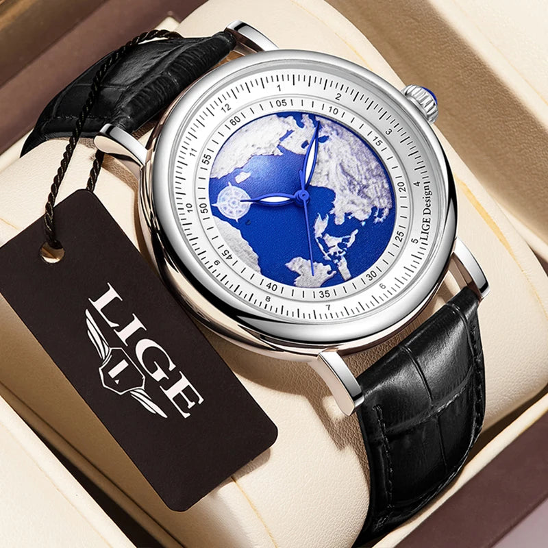 2023  New LIGETop Brand Luxury Man Wristwatch Waterproof Luminous  Unique Men Watches Leather Quartz Men's Watch Male reloj