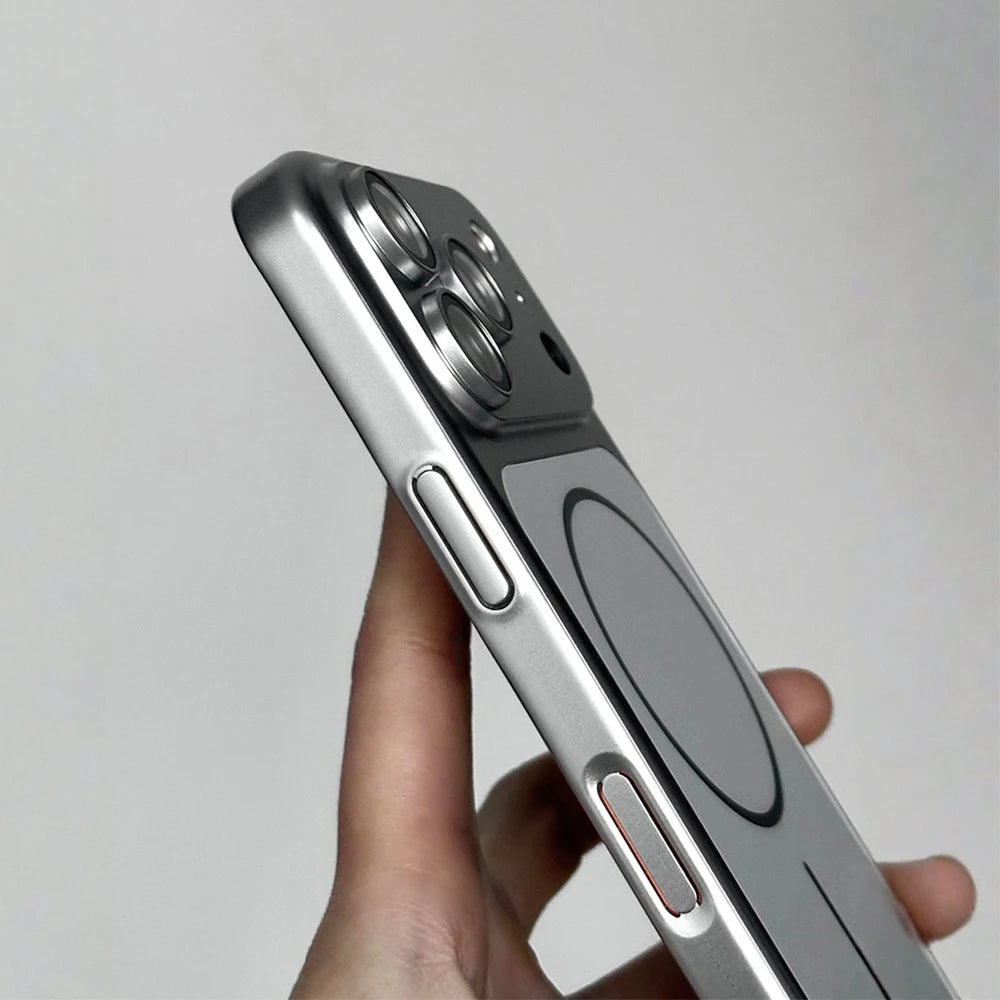 Instantly Change 17 Ultra Thin Metallic Paint Magnetic Case For iPhone 17 16 15 14 13 Pro Max Lens Protector For Magsafe Cover