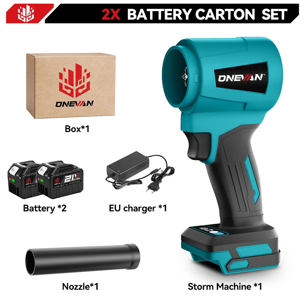 ONEVAN 4000W Brushless Electric Turbo Blower Jet Fan 400M/S 300000RPM Handheld Leaf Dust Blowing Tool For Makita 18V Battery Pin