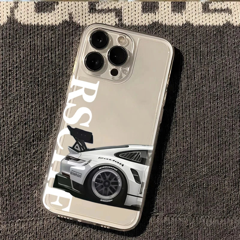 Transparent Cool Sports Car Phone Case For iPhone 17 Pro Max 16 15 14 13 12 11 Pro Max XS Max X XR 7 8 Plus 16e 17Air Soft Cover