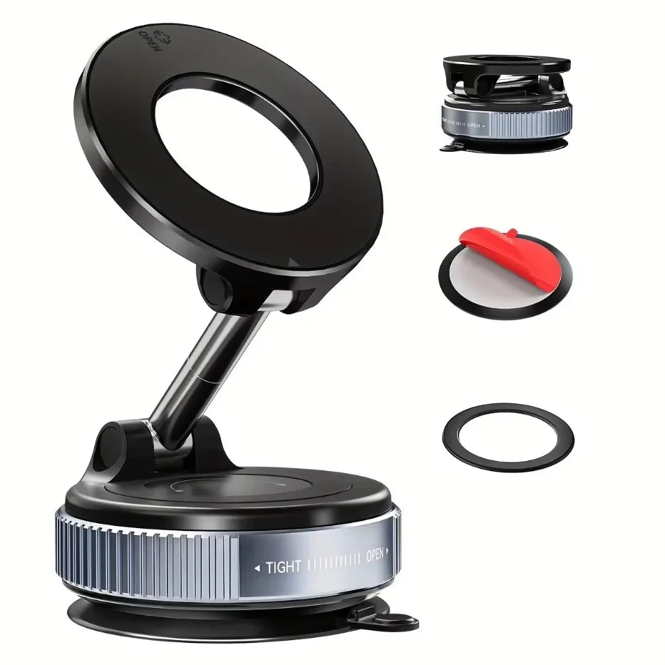 Car Multi-functional Phone Holder 360° Rotation Adjustable Vacuum Suction Cup Universal Magnetic Phone Bracket For Driving Use