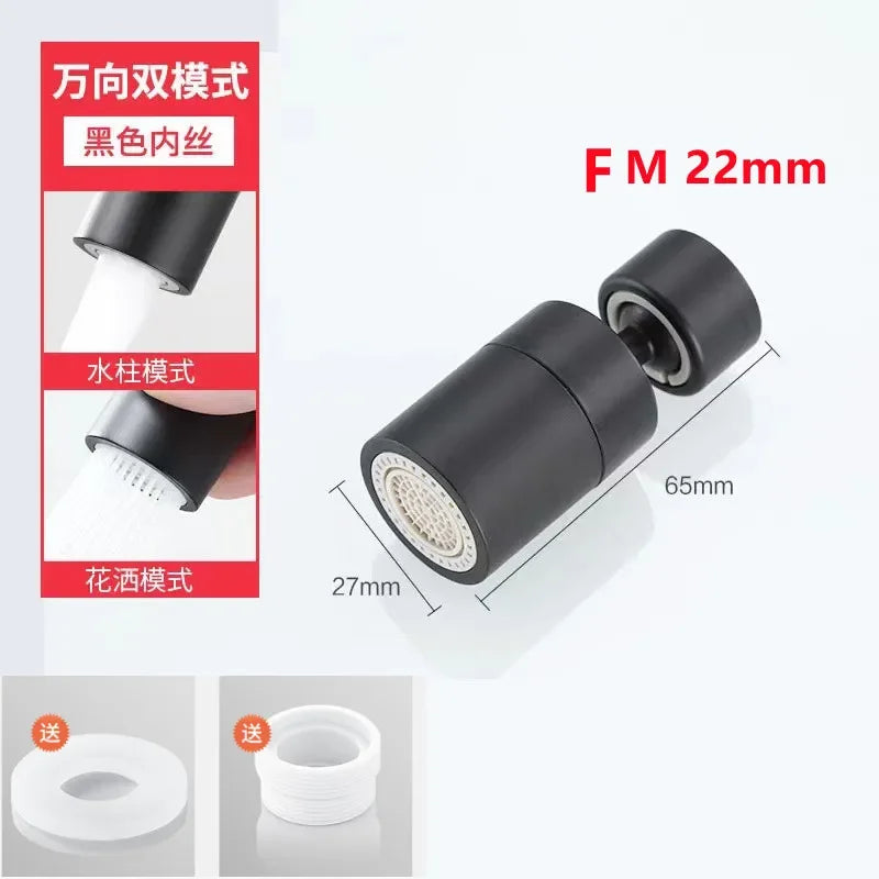 New 2 Mode Kitchen Faucet Spray Head Filter Adjustable 360° Rotary Splashback Tap Nozzle Bubbler Kitchen Sink Faucet Aerator