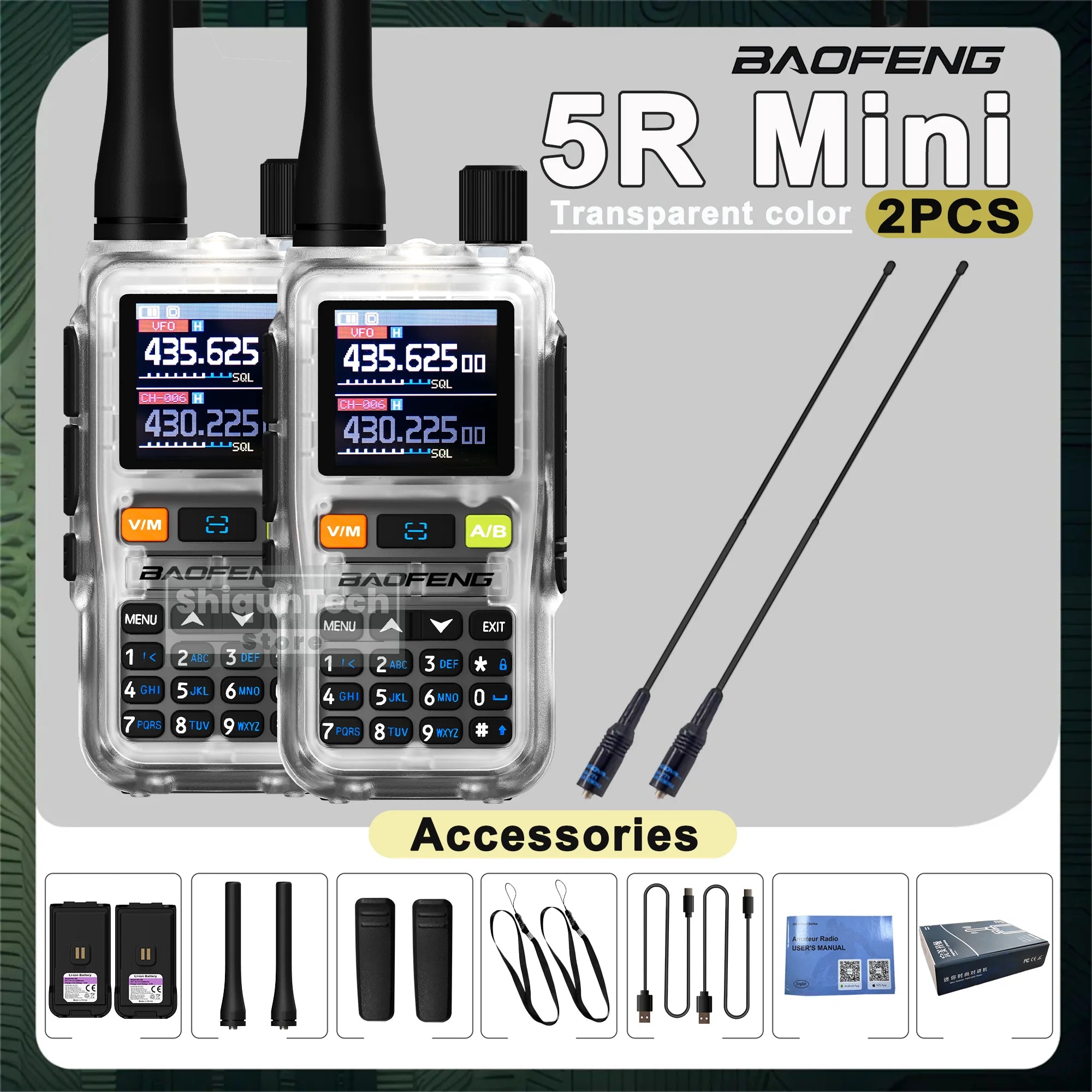 Baofeng UV 5R Mini Walkie Talkie Air Band UHF/VHF Dual Watch Dual PTT Bluetooth Programming Type-C Camping Ham Radio Upgrade 5R