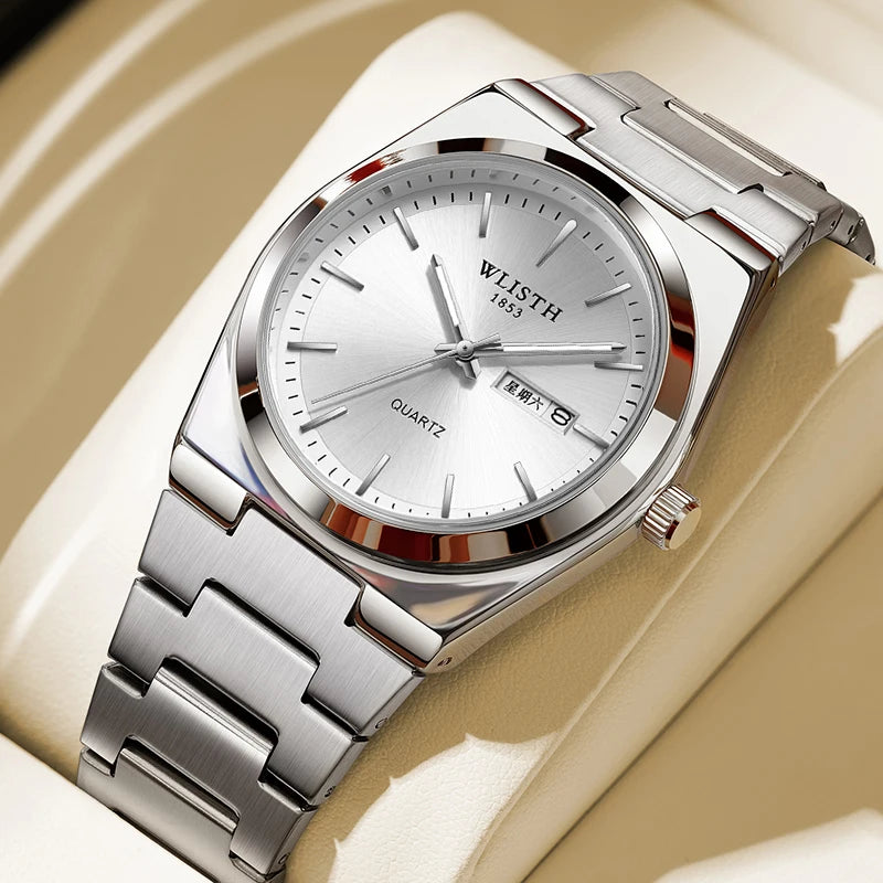 WLISTH Luxury Men Watch Waterproof Fashion Business Watch Stainless Steel Watch For Man Casual Quartz Watches Male Sport reloj