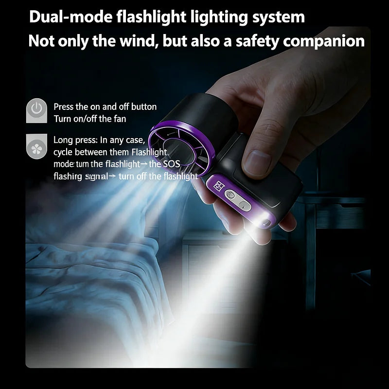 Lenovo Best Selling Summer Super Mini Rechargeable Handheld High Speed Fan Powerful Wind Ultra Quiet Digital Display Pocket Fan