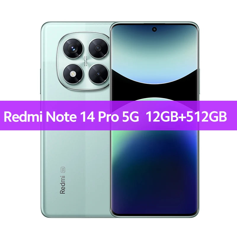 Global Version Xiaomi Redmi Note 14 Pro 5G Smartphone MediaTek Dimensity 7300-Ultra 200MP AI camera NFC 6.67"AMOLED display IP68