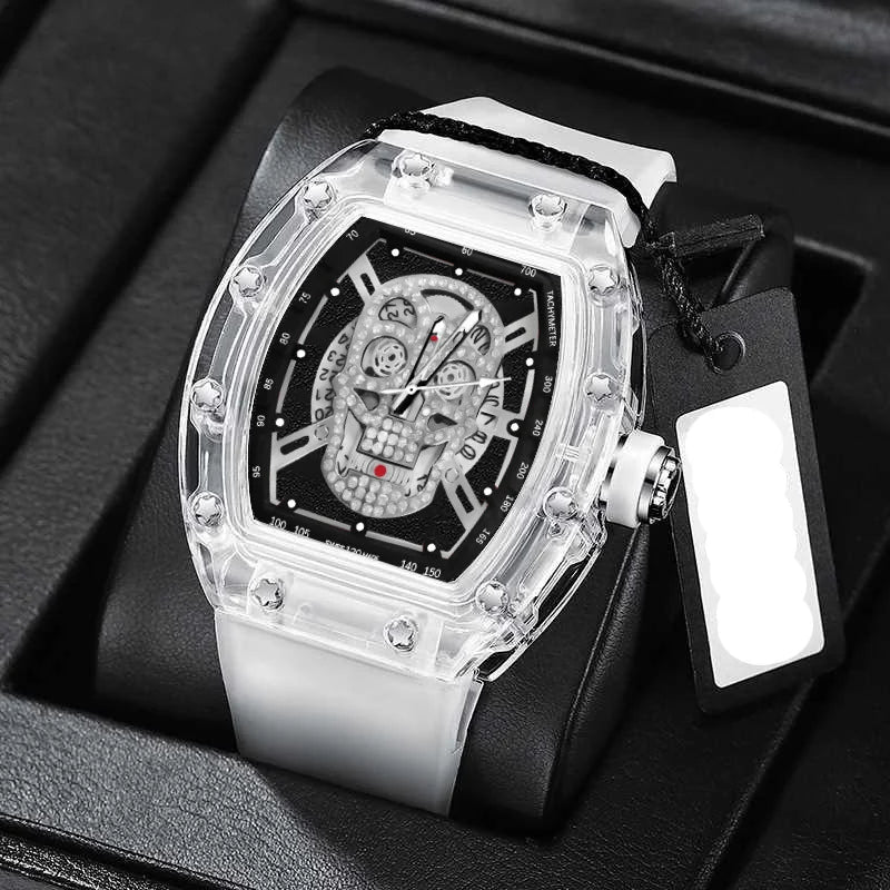 Luxury Quartz Men’s Wristwatch Male Watch for Man Watches Mechanical 2025 Trend Automatic Transparent Ghost Head Waterproof