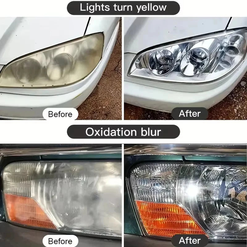 Car Lamp Restoration Polishing Kit - Headlight Scratch Remover & Oxidation Cleaner Repair Paste for Headlamp Assembly Polish Wax