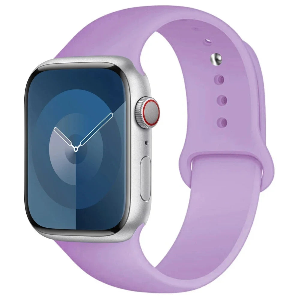Silicone Band For Apple Watch strap 44mm 45mm 40mm 41mm 42-46mm 49mm sport bracelet iwatch series 11-10-9-8 7 6 5 4 SE-Ultra 2/3
