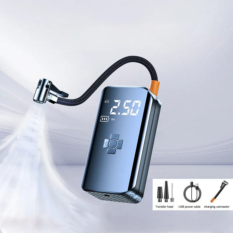 LEIBOO Rechargeable Car Air Pump Portable Car Automatic Compressor Tire Inflator for Motorcycle Bicycle Basketball Inflatable