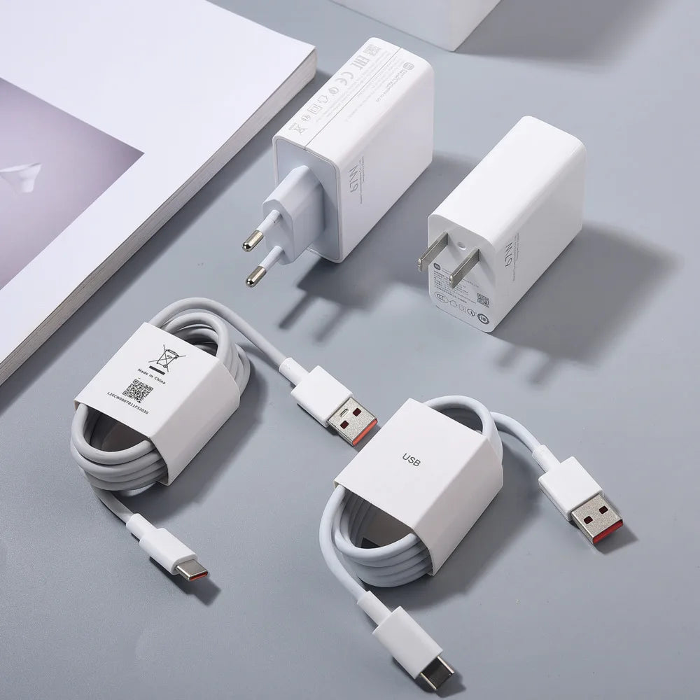 Original Xiaomi 67W Charger Turbo Charge EUUS Adapter 1M 6A Usb Type C Cable For Poco X5 X4 F5 Pro Mi 13 12 11 Lite Mix Fold 3 2
