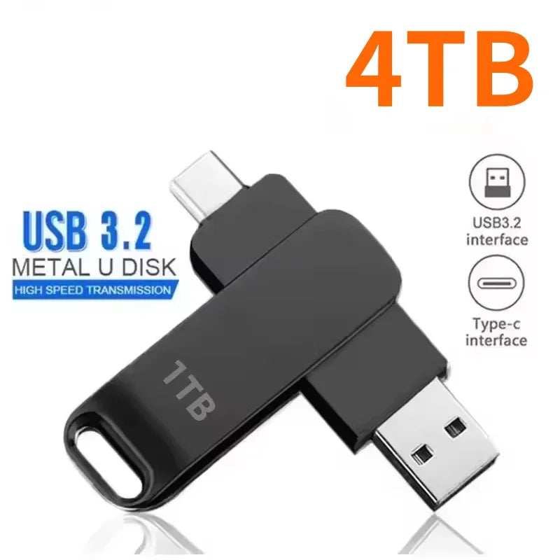 16TB USB 3.2 Flash Drives High Speed Transfer Metal Pendrive Memory Card Pendrive Flash Disk Memoria Waterproof Stick 2026 NEW
